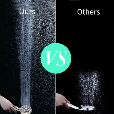 Ensemble Douchette à Main et Pommeau de Douche Pluie 5 Réglages de Jet Douchette Haute Pression avec 3 Voies argenté