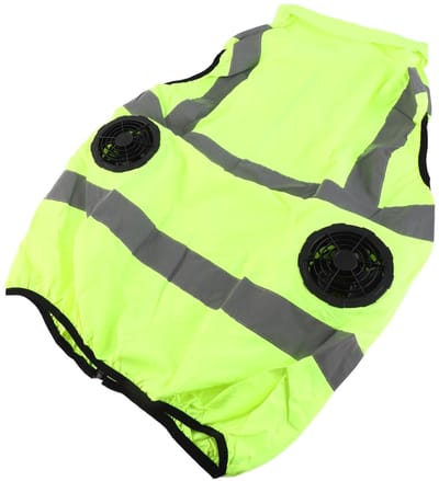 Dailygoods - Cool Vest - Ventilator Koeling - Veilig voor Werken - Fluoriserend Groen - Air Conditioning Kleding - Geschikt voor Outdoor Activiteiten