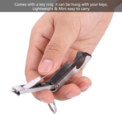 SnelShoppen - Nagelknippers voor Sleutelhangers, Mini Nagelknippers met 2-in-1 Ontwerp, Flesopener voor Dikke Nagels, RVS, Perfect voor Dagelijks Gebr