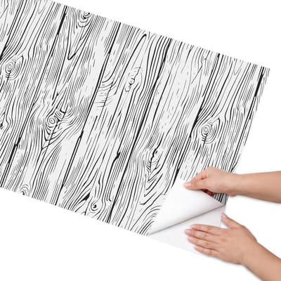 Coloray Meubel Wrap Folie - Wit Meubelfolie - 65x130 cm - Meubel Wrap Folie Houtpatroon - Plakfolie Meubels - Minimalist Meubelfolie - Decoratiefolie Zelfklevend - Slaapkamer decoratie - Texturen