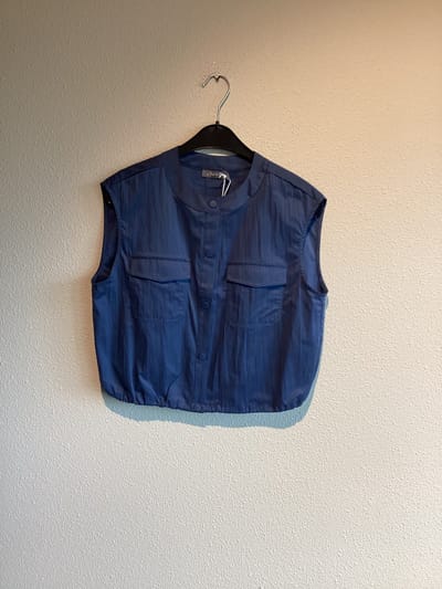 Geisha Gilet Drawstring Ink Blue Maat: S | Gilets Outlet | Dames | Blauw