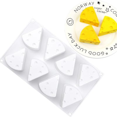 1 stuk 3D siliconen bakvorm - 8-gats ontwerp geschikt voor diverse desserts - mousse cakevorm - chocolade pudding ijsvorm - 28,7*17,1*3,4 cm - geschikt voor het maken van Franse desserts en ijs thuis - wit.
