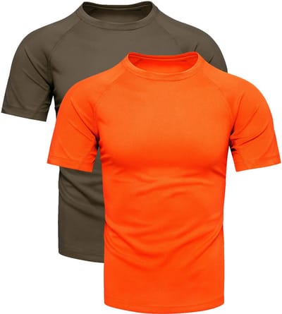 Recea - Sportshirt - Khaki en Oranje - Comfort en Functionaliteit - Gerecycled Polyester