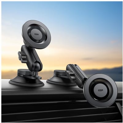 ESR OmniLock - Dashboard/Raam Telefoonhouder Auto - Compatibel met MagSafe - 360° draaibaar - Magnetische Houder Zwart