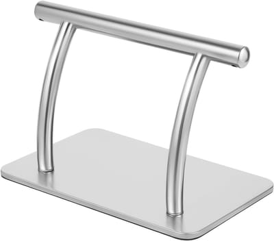 Voetensteun RVS - Kappersvoetsteun Salon - Comfortabel Zitten - Stabiel Gietijzeren Basis - 30x19x20 cm - Zilver