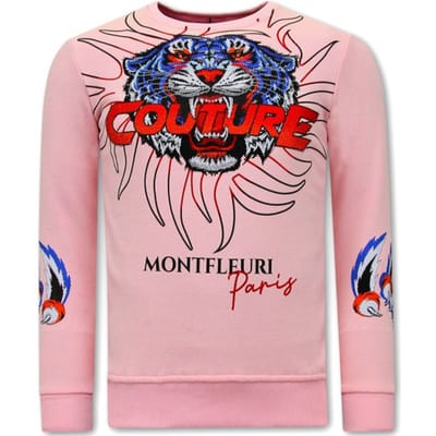 Heren Sweater met Print - Tiger Couture - 3717 - Roze