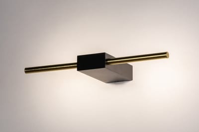 Lumidora Wandlamp 74630 - Voor binnen - CHANDLER - Ingebouwd LED - 3.0 Watt - 300 Lumen - 2700 Kelvin - Zwart - Goud - Messing (kleur) - Metaal - Badkamerlamp