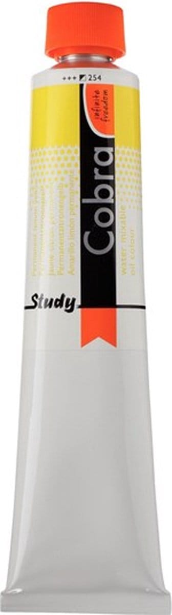 Cobra Study Water Vermengbare Olieverf Tube - Permanentcitroengeel 254 - 200 ml