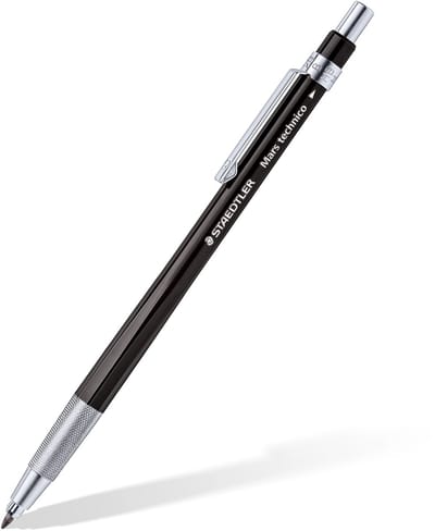 STAEDTLER - Mars technico - Stifthouder -2 mm - set met zwarte stifthouder + zwarte gom