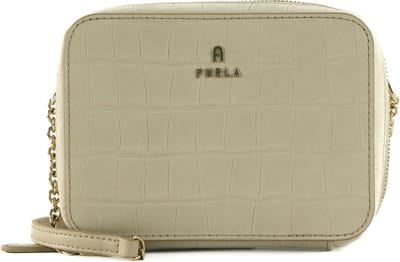 FURLA Leren Schoudertas Camelia Mini Camera Case Fullmoon Beige