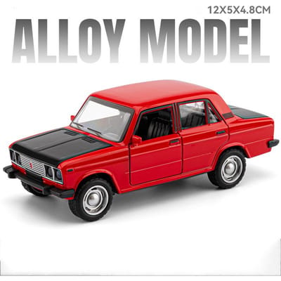 1:36 Schaal Lada Speelgoedauto Legering Diecast Model Rubberen Band Achterwiel Terugslag Deuren Geopend Miniatuur Modellen Ideale Sieraden