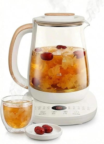 Elektrische Waterkoker - Theemaker Stoofpot - Snel Water Koken - Dubbele Veiligheid - 1.5L Capaciteit - Wit