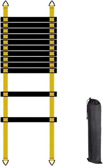 Sport Trainingsladder - Voetwerk Ladder - Wendbaarheid Trainen - Inclusief Draagtas - 6 Meter - Geel