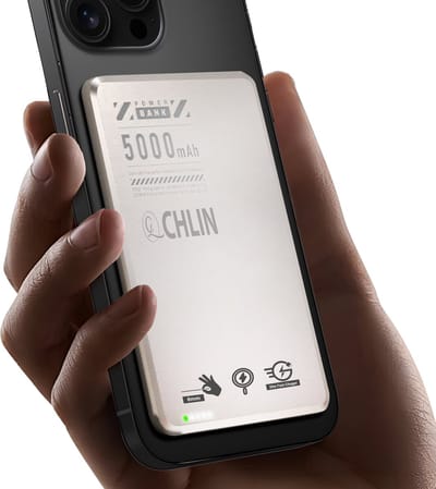CL CHLIN® POWER CARD - MINI DRAADLOZE POWERBANK 5000mAH - Aluminium unibody - Geschikt voor Magsafe - 20w snelladen - kerstcadeau