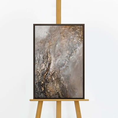YS Schilderij "Universum" - Handgeschilderd canvas schilderij - Wanddecoratie Moderne kunst - Goud - Abstract - Muurdecoratie woonkamer - Slaapkamer decoratie - Kamer accessoires - Schilderij moderne kunst - abstracte schilderijen canvas Grey 60x40