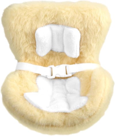 Allecto Plus - Autostoel voor Poppen met Veiligheidsgordel en Kussens - Decoratieve Ventilatieroosterclip en Bureaustandaard - Ideale Accessoires voor Poppen - Schattig en Stijlvol - Abrikoos Kleur