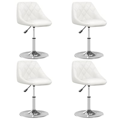 vidaXL - Eetkamerstoelen - 4 - st - kunstleer - wit