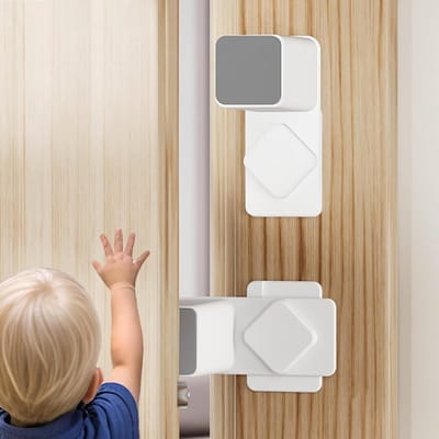 Deurstopper - Vingerklem bescherming - Babykamer beveiligen - Geen gereedschap nodig - 7 x 3.3 x 4.7 cm - Wit