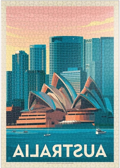Legpuzzel Sydney - Stadsgezicht Poster - Ontspannen Vrije Tijd - Premium Puzzelkwaliteit - 1000 Stukjes - Meerdere Kleuren