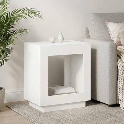 vidaXL - Bijzettafel - Wit - 60 - x - 40 - x - 65 - cm - Bewerkt - hout