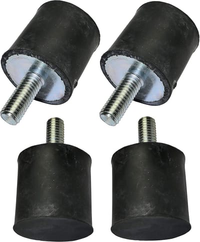 Set van 4 Trillingsdempers met M8 Schroefdraad - Rubber Voetjes voor Apparatuur - Ø30mm