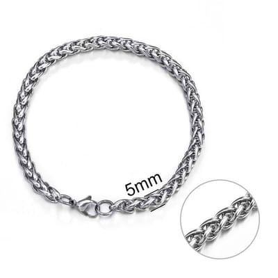 Aramat Jewels | Armbanden | Zilverkleurige Vossenstaart Armbandje vrouw | | | |5mm | Staal | Volwassenen | Verkleurd niet