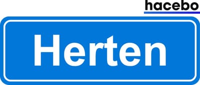 Hacebo - Plaatsnaam Sticker - 29x10 CM - Herten sticker - Verkeersborden sticker - grappige cadeaus - Herten