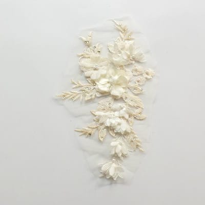 1 Stuk Strass Bloem Kralen Appliqués voor Trouwjurk Naaien Appliqué Reparatie 16CM