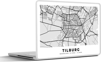 Laptop sticker - 11.6 inch - Stadskaart - Tilburg - Nederland - 30x21cm - Laptopstickers - Laptop skin - Cover