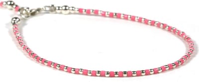 Heaven Eleven - meisjes - Enkelbandjes - zilver - 925 - roze - 1mm - 19cm