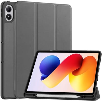 Coverup Tablethoes geschikt voor Xiaomi Redmi Pad 2 Pro Hoesje - Tri-Fold Book Case met Wake/Sleep en Stylus-houder - Grijs
