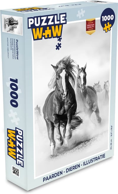 Puzzel Paarden - Dieren - Illustratie - Legpuzzel - Puzzel 1000 stukjes volwassenen