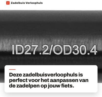 Dailygoods- Zadelbuisverkleiner 27,2-30,4 mm - Zadelpen - Zadelpenklem - Antislip - Duurzaam - Eenvoudig te installeren