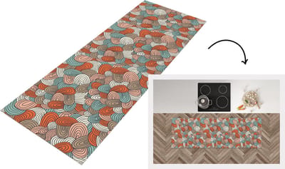 Keukenloper - Loper keuken - Boho - Patroon - Line art - Abstract - 150x50 cm - Keukenloper vinyl