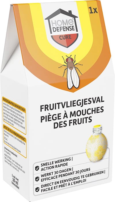 Home Defense - Fruitvliegjesval - Effectief fruitvliegjes bestrijden - Werkt tot 30 dagen lang - Veilig voor keuken en huis - Fruitvliegjes vanger