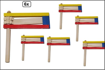 6x Ratel hout kleur - WK Thema feest herriemaker festival carnaval optocht fun uitdeel