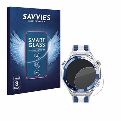 3 Stuks Savvies Screenprotector - geschikt voor Huawei Watch Ultimate 2 Blue - beschermfolie glas transparant