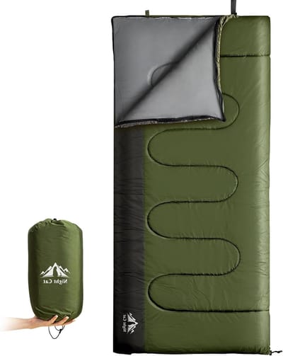 Camping Slaapzak voor Volwassenen - 3 Seizoenen, Lichtgewicht en Draagbaar voor Backpacken en Hiken, Geschikt voor Binnen en Buiten, 5°C-15°C, 80x190cm