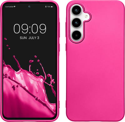 kwmobile telefoonhoesje geschikt voor Samsung Galaxy A55 5G - Hoesje voor smartphone - Back cover in metallic roze