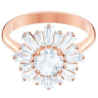 Swarovski Sunshine Zonnebloem Roségoud Kristallen Ring Damesring 5474918 Box (Random Color),55 beige