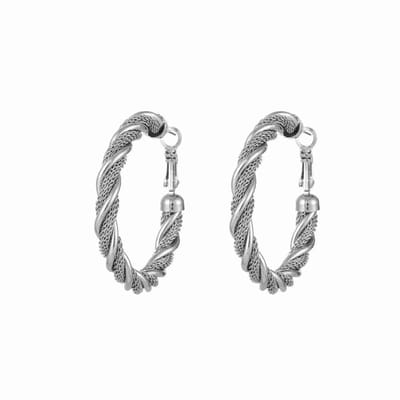 WeLoveSilver - oorringen - chirurgisch staal - gedraaid - zilverkleurig