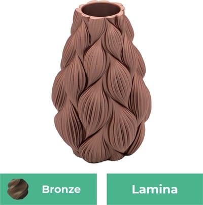 Lamina moderne vaas – Decoratieve vaas - Brons - 3d geprinte vaas – geschikt voor droogbloemen - 20CM