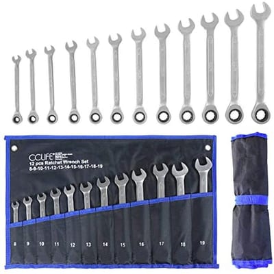 12-delige Ringsteeksleutel Set 8-19 mm | Chrome-Vanadium Staal | 72-Tands Ratel