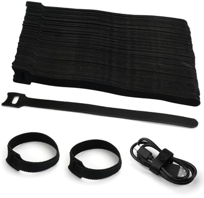 VT Goods - Klittenband kabelbinders - Kabelmanagement - 100 stuks - Zwart - Multifunctioneel - Ideaal voor thuis en kantoor - Kabels organiseren