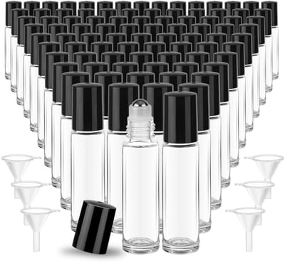 Dailygoods- Rolfles 150 stuks - Glazen Olieflessen met Schenktuit - Lekbestendig - Reisformaat - Aromatherapie - Hoogwaardige Kwaliteit