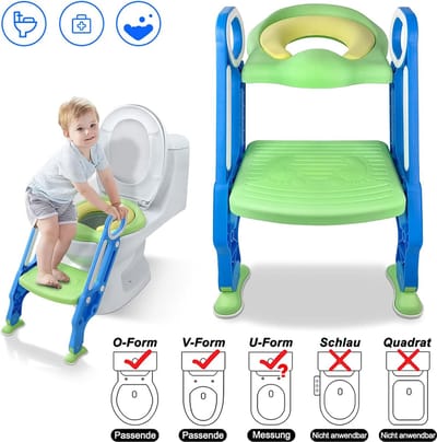 Kindertoiletverkleiner met trap, kindertoiletverkleiner, kindertoiletbril met zacht PU-kussen