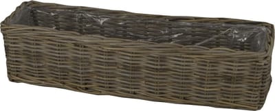Vensterbankmand 60x20x20 in Grijs rotan