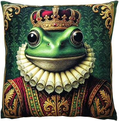 Clayre & Eef Sierkussen 45x45 cm Groen Polyester Kikker