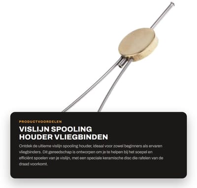 Dailygoods- Vislijnhouder Keramische Disc - Vliegbinden Gereedschap - Spoelhouder - Roestvrij Staal - 10.5 cm - Antislip Thumb Pad - Vliegbindgereedschap