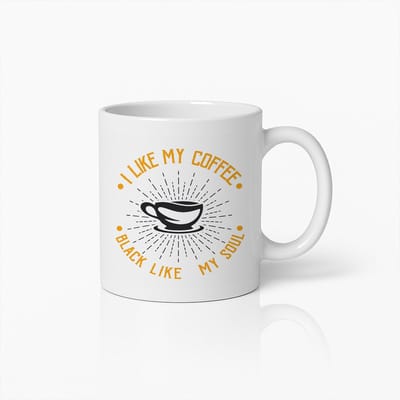 I Like My Coffee Black Like My Soul Mok 330ml – Grappige Koffiebeker Cadeau voor Koffieliefhebbers & Donkere Humor Fans